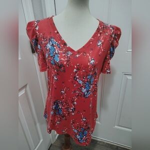 Floral Red Women's Top